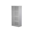 Bibliothèque haute Trend - L80xP35xH180 cm - 2 portes en verre dépoli - gris