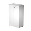 Bibliothèque mi-haute Trend - L80xP44xH120 cm - 2 portes en mélaminé avec serrure - blanc