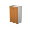 Bibliothèque mi-haute Trend - L80xP44xH120 cm - 2 portes en mélaminé avec serrure - imitation aulne