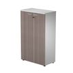 Bibliothèque mi-haute Trend - L80xP44xH120 cm - 2 portes en mélaminé avec serrure - imitation frêne Toscan