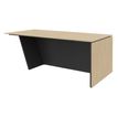 Bureau KHEOPS avec pied droit à droite - L200 - plateau imitation chêne clair - structure carbone