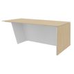 Bureau KHEOPS avec pied droit à droite - L200 - plateau imitation chêne clair - structure blanc perle