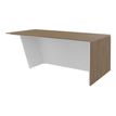 Bureau KHEOPS avec pied droit à droite - L200 - plateau imitation noyer - structure blanc perle