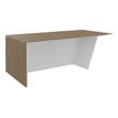 Bureau KHEOPS avec pied droit à gauche - L200 - plateau imitation noyer - structure blanc perle