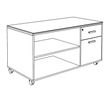 3253310544185-Console mobile KHEOPS - L120XP60XH66 cm - 2 tiroirs dont 1 DS - structure blanc perle - finition imitat--1