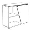 3253310544376-Armoire basse KHEOPS  - porte à droite - structure carbone - finition imitation chêne clair--1
