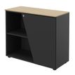 3253310544376-Armoire basse KHEOPS  - porte à droite - structure carbone - finition imitation chêne clair--0