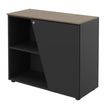 Armoire basse KHEOPS  - porte à droite - structure carbone - finition imitation noyer