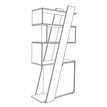 3253310544567-Bibliothèque KHEOPS  - porte à droite - structure blanc perle - finition imitation noyer--1