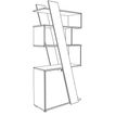 3253310544581-Bibliothèque KHEOPS - porte à gauche - structure blanc perle - finition imitation chêne clair--1
