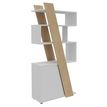 3253310544581-Bibliothèque KHEOPS - porte à gauche - structure blanc perle - finition imitation chêne clair--0
