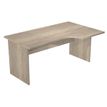 Bureau compact Trend - L160 cm - retour à droite - pieds panneaux - plateau imitation chêne canadien - (pied de renfort obligatoire à rajouter - non inclus)