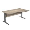 0404052241082-Bureau compact Trend - L160 cm - retour à droite - Pieds métals anthracite - plateau imitation chêne canadien - (pieds de renfort obligatoire à rajou--0