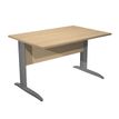 Bureau droit Trend - L120 - Pieds métals - plateau imitation chêne - pied anthracite