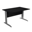 Bureau droit Trend - L120 - Pieds métals - plateau imitation frêne noir - pied anthracite