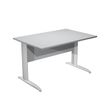 Bureau droit Trend - L160 - Pieds métals - plateau gris - pied alu