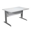 Bureau droit Trend - L120 - Pieds métals - plateau gris - pied anthracite
