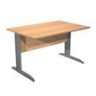 Bureau droit Trend - L120 - Pieds métals - plateau imitation hêtre - pied anthracite