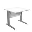 Bureau droit Trend - L80 - Pieds métals - plateau blanc - pied anthracite