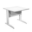Bureau droit Trend - L80 - Pieds métals - plateau blanc - pied blanc