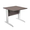 Bureau droit Trend - L80 - Pieds métals - plateau imitation frêne toscan - pied blanc