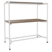 Table Coworking ELKI - L180 - plateau imitation noyer - pied blanc