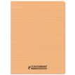 Conquérant Classique - Cahier polypro - 24 x 32 cm - 48 pages - grands carreaux (Seyes) - abricot