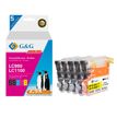 6941881289457-Cartouche compatible Brother LC1100 - Pack de 4 - noir, cyan, magenta, jaune - G&G--0