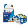 6941881289037-Cartouche compatible Epson T0715 Guépard - Pack de 4 - noir, cyan, magenta, jaune - G&G--0