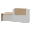 0404052435825-Banque d'accueil OLA - Ensemble composé d'un module haut + un module PMR et d'une tablette chêne clair - L242,5 cm - blanc perl--0