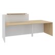 0404052435825-Banque d'accueil OLA - Ensemble composé d'un module haut + un module PMR et d'une tablette chêne clair - L242,5 cm - blanc perl--1