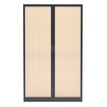 Armoire haute à rideaux - L120 x H198 x P43 cm - corps anthracite/rideau érable