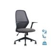 3701338802515-Fauteuil de bureau TIME - accoudoirs fixes - pied noir  - assise gris foncé-P_405113814_1-0