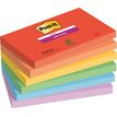 Post-it - 6 Blocs notes Super Sticky Playful - couleurs assorties - 76 x 127 mm