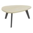 Table basse galet - L100xH42xP90/80 - pied carbone - plateau imitation érable