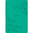 Agenda à spirale Primrose - 1 semaine sur 2 pages - 17 x 24,5 cm - vert - Oberthur