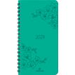 Agenda de poche spiralé Primrose - 1 semaine sur 2 pages - 9,5 x 17 cm - vert - Oberthur