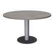 3253310171237-Table de réunion ronde - diam 100 cm - pieds tulipe alu - plateau imitation chêne gris-P_405152183_1-0