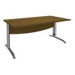 Bureau droit IDRA - L80 cm - Pied alu - plateau imitation noyer