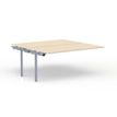 Bureau Bench CONECT - plan suivant - L180 x P165 cm - plateau imitation érable - pieds gris