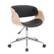 3397701697606-Chaise JUNON - Bois multiplis imitation chêne clair et polyuréthane noir-P_405154169_1-0