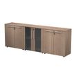 7331920003288-Armoire basse triple Flora - L243xP43xH81,4 cm - 4 portes mélaminés + 2 portes vitrées - -P_405154467_1-0