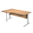7331920001505-Bureau compact Trend - retour à gauche avec pieds métal en L + pied de renfort - L160 - plateau imit-P_405165690_1-0