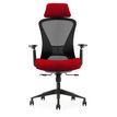 0404051884709-Fauteuil de bureau DESIGNER - Accoudoirs réglables - Appuie-tête - rouge et noir-P_405188470_1-0