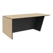Bureau KHEOPS avec pied droit à gauche - L200 - plateau imitation chêne clair - structure carbone