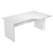 Bureau compact Trend - L160 cm - retour à droite - pieds panneaux - plateau gris - (pied de renfort obligatoire à rajouter - non inclus)