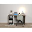 3483601209411-Bureau home office - Finition blanc et imitation chêne avec 1 partie rangement montable 