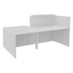 Banque d'accueil OLA - Ensemble composé d'un module haut + un module PMR et d'une tablette - L222,5 cm - blanc perle