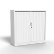 3700339995974-Armoire basse à rideau - L120 x H105 x P43 cm - corps blanc/rideau blanc-P_405247675_1-0