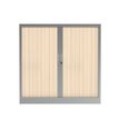 3700339996025-Armoire basse à rideau - L120 x H105 x P43 cm - corps alu/rideau érable-P_405247686_2-1